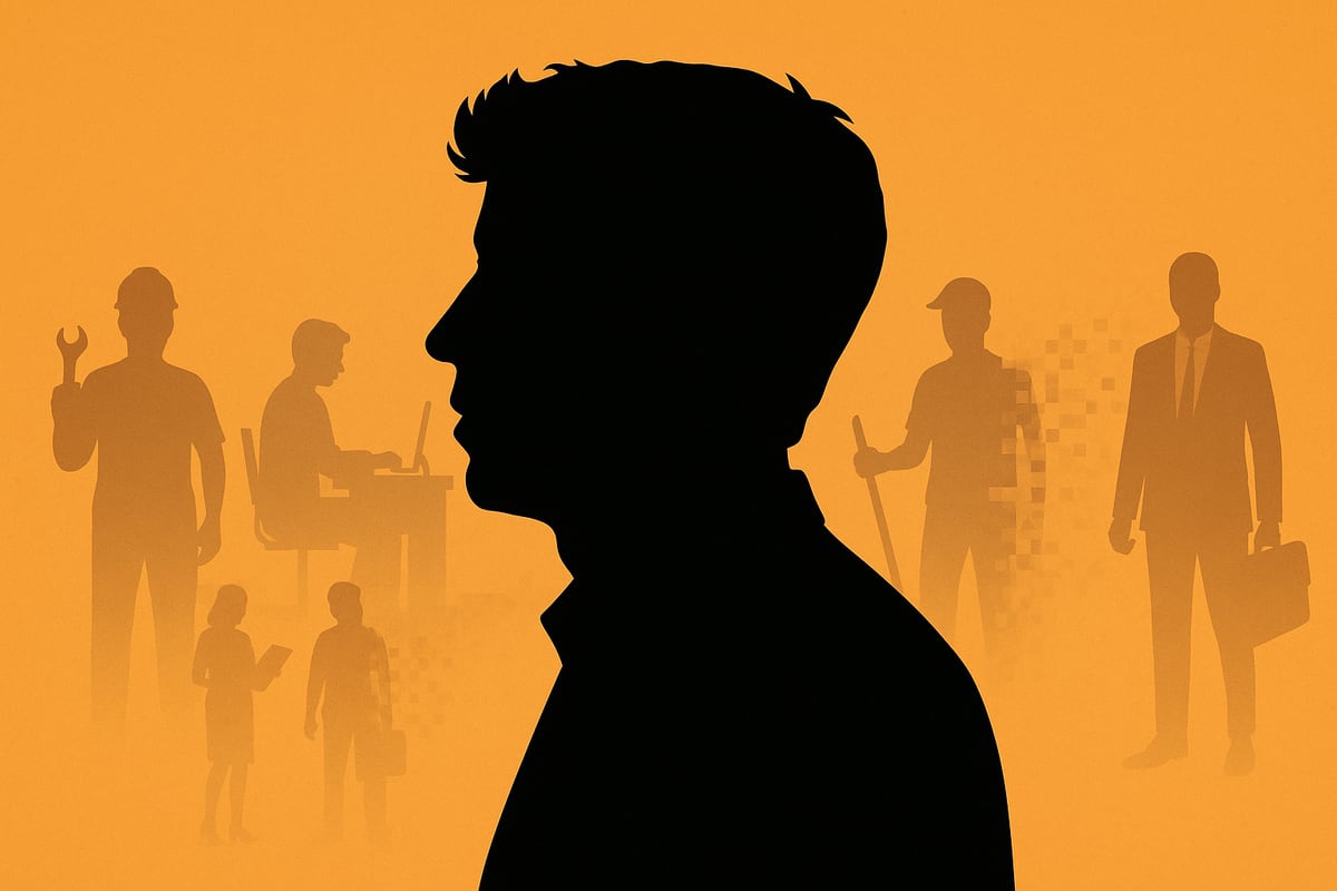 Silueta negra de Sam Altman en primer plano