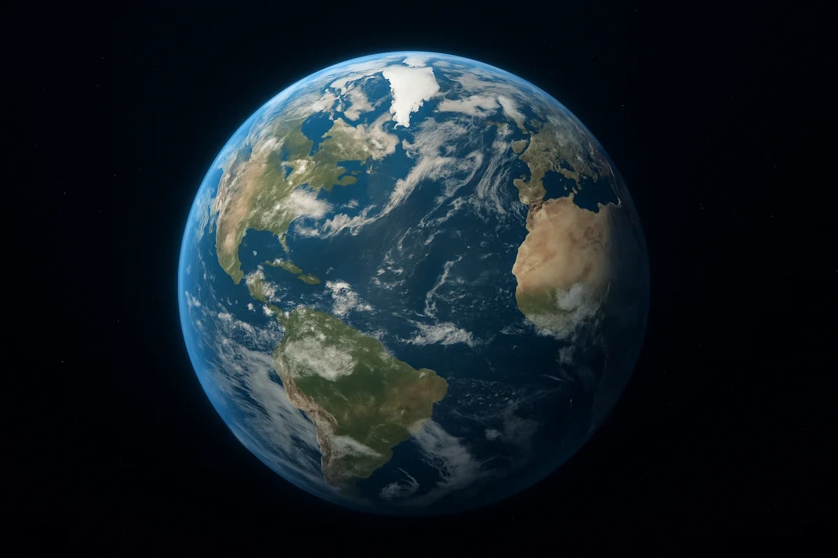 Vista realista de la Tierra desde el espacio