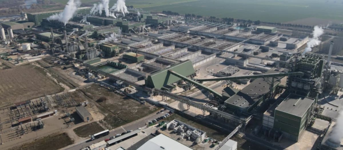 Vista de la planta de Saica Paper en El Burgo de Ebro, España
