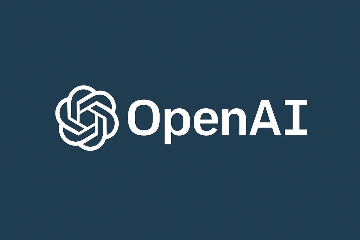 Logotipo de OpenAI en fondo azul