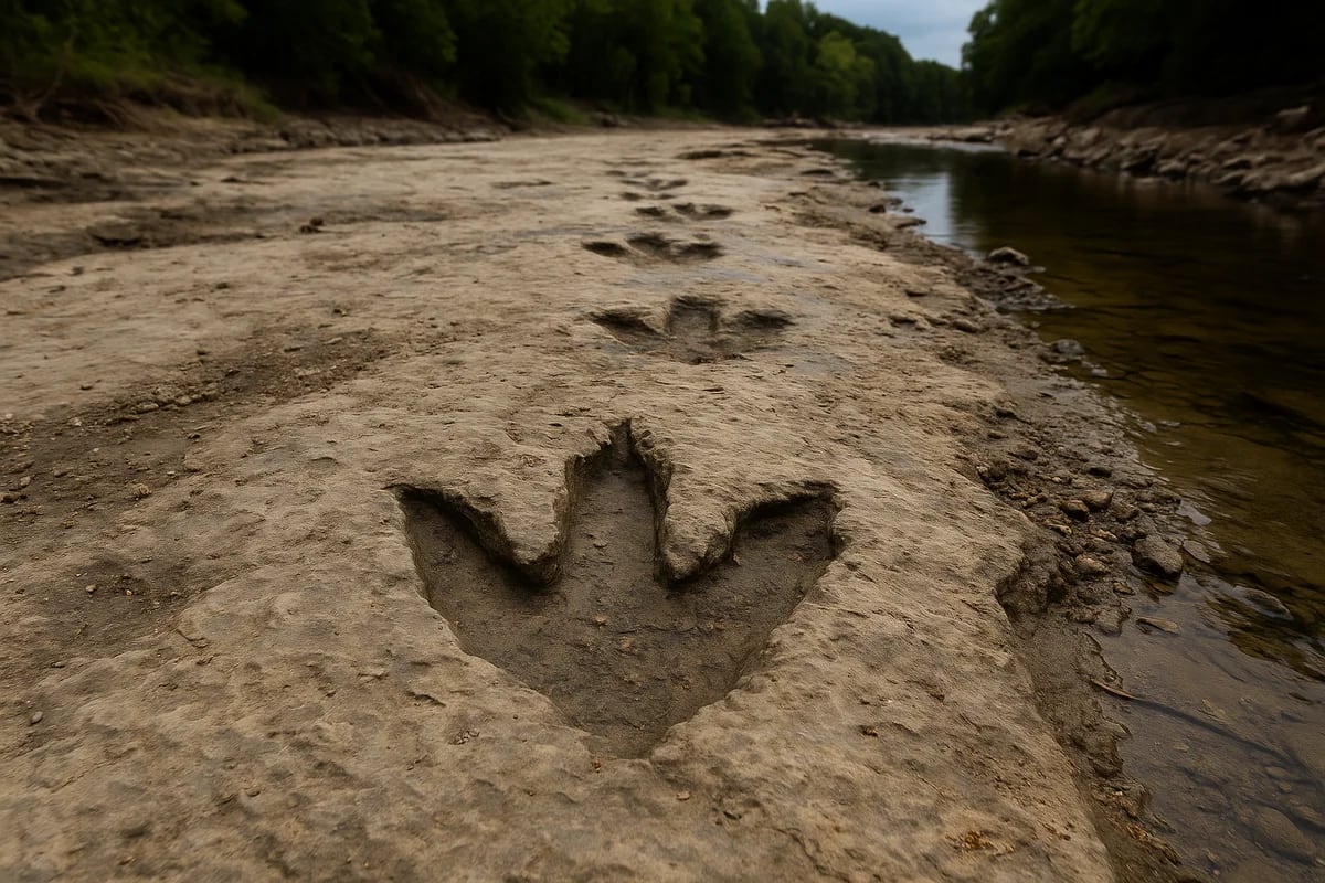 Huellas de dinosaurio recreadas digitalmente tras inundaciones en Texas