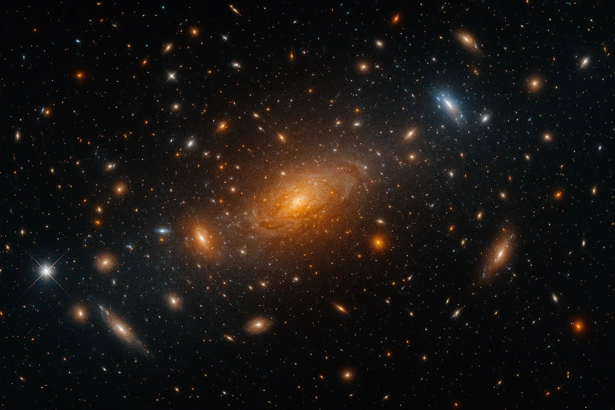 Vista del espacio profundo con numerosas galaxias observadas