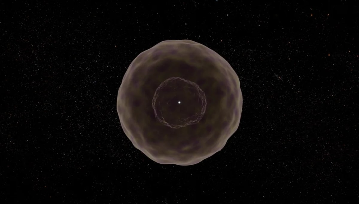 SN 2021yfj, supernova inusual con expulsión de capas de silicio, azufre y argón