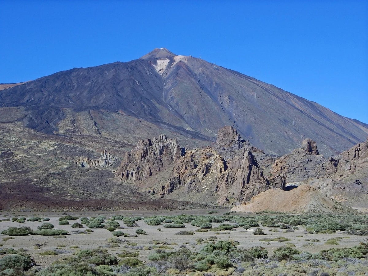 Vista panorámica del Teide con paisajes volcánicos donde la dispersión de semillas enfrenta riesgos críticos