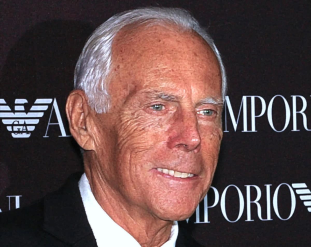 Giorgio Armani en un evento en Moscú