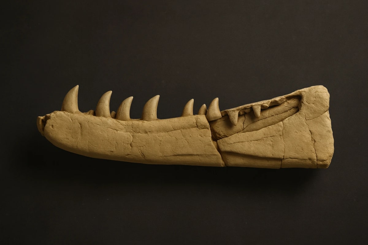 Reconstrucción 3D de la mandíbula fósil de Newtonsaurus cambrensis