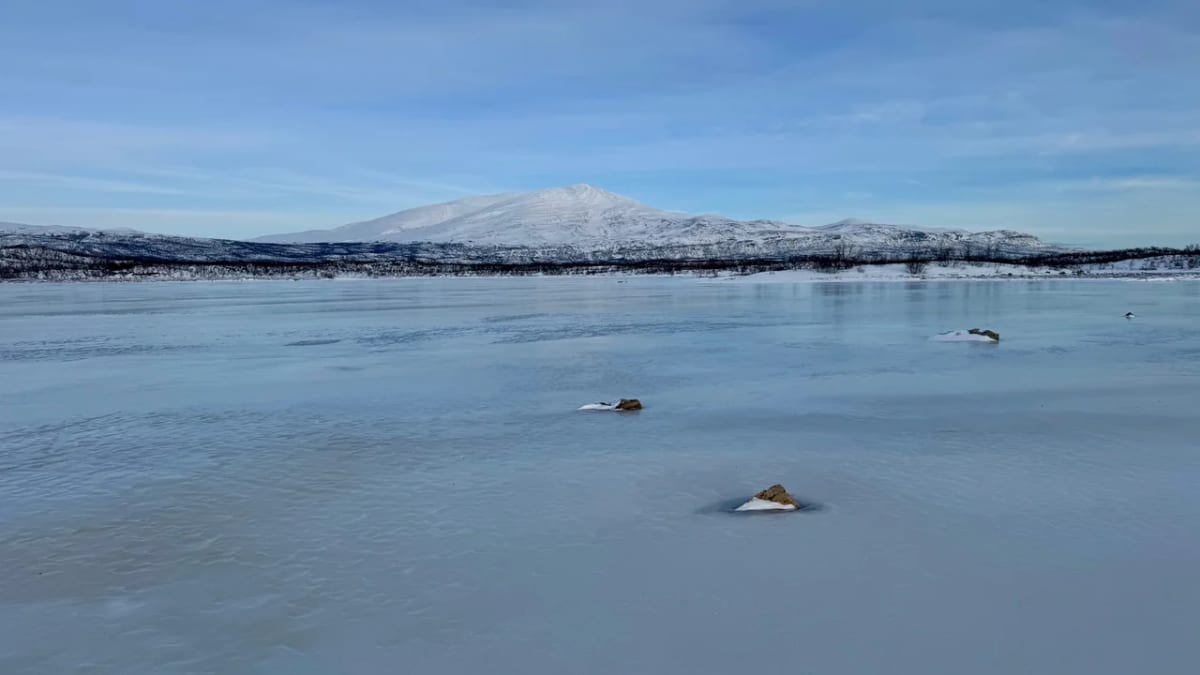 Hielo en proceso de congelación y deshielo que desencadena reacciones químicas con efectos en los ecosistemas, fotografiado en Stordalen, Abisko.