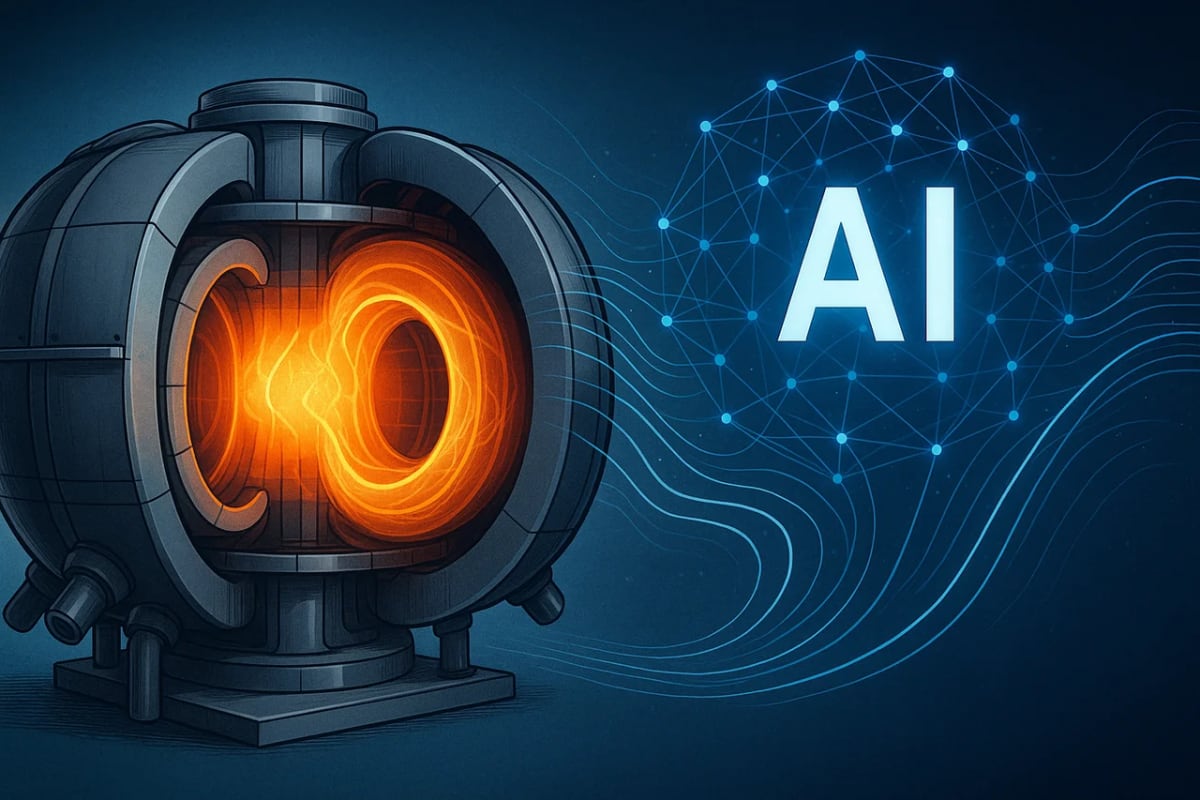 Reactor de fusión nuclear con plasma brillante y un sistema de inteligencia artificial