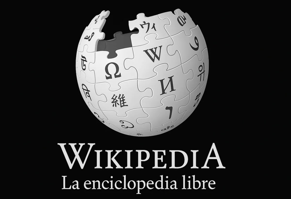 Logo de Wikipedia con el texto en español La enciclopedia libre
