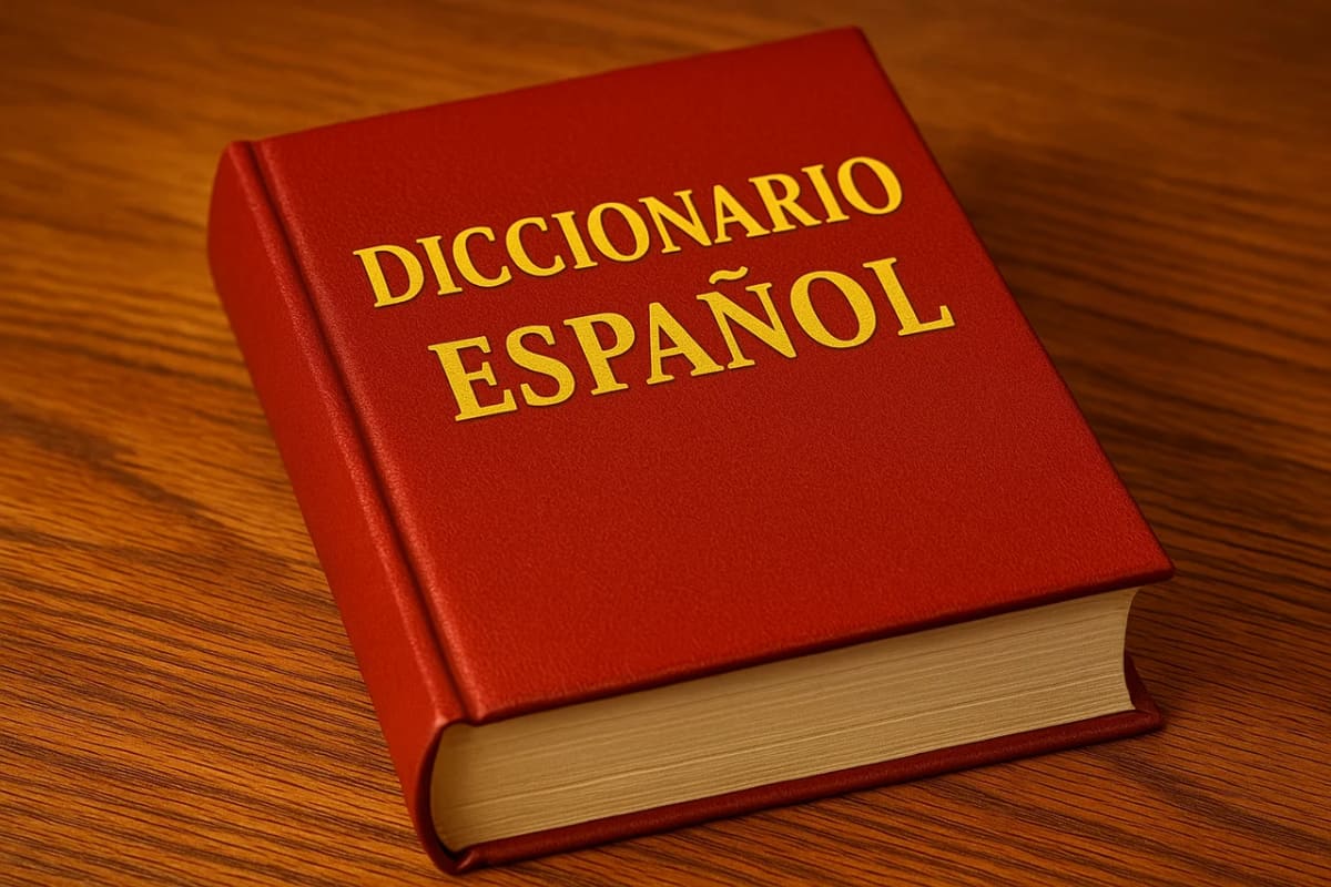 Diccionario de español con la palabra 'diccionario' en la portada