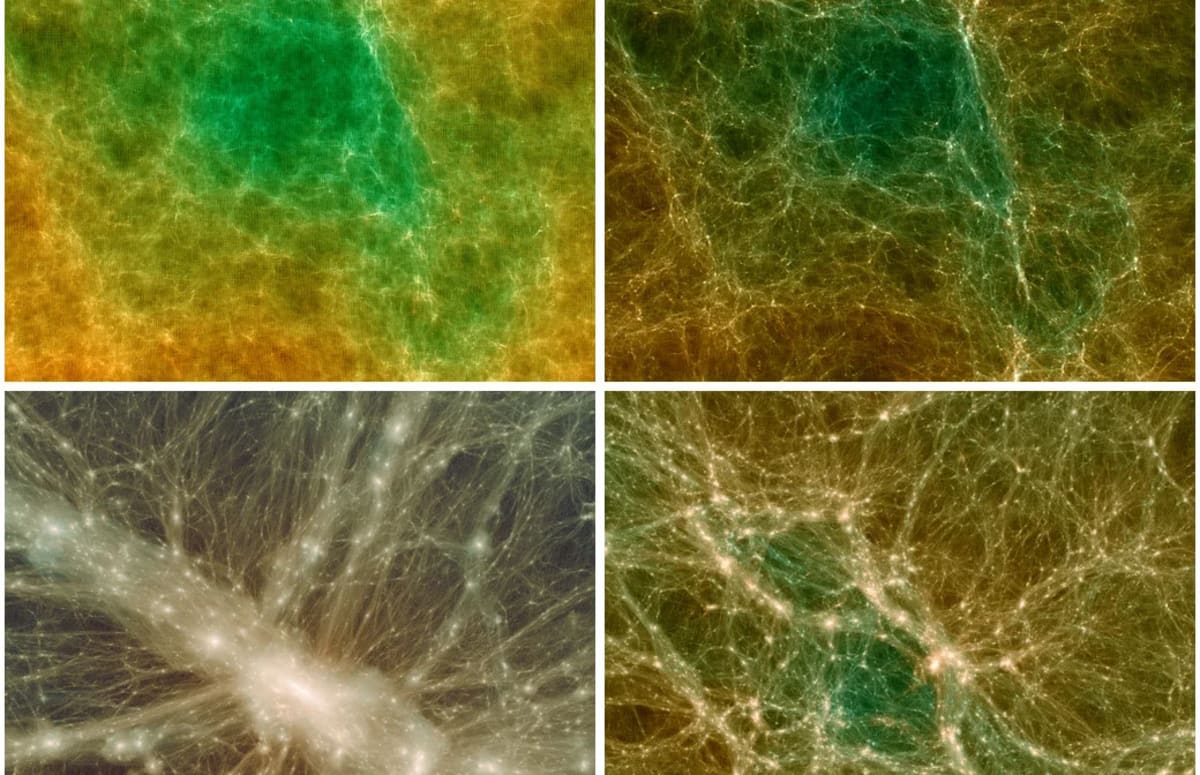 Simulación Uchuu que muestra la evolución de la materia oscura en el universo