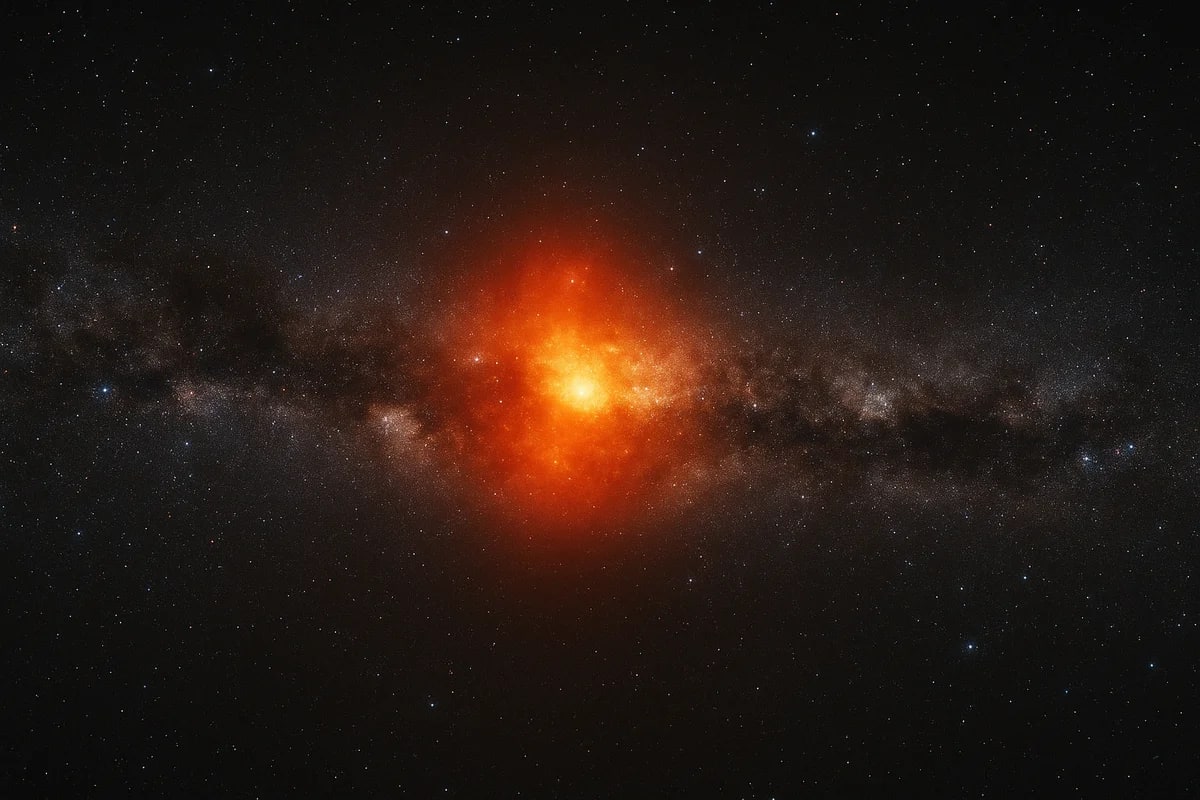 Simulación del centro de la Vía Láctea con resplandor gamma