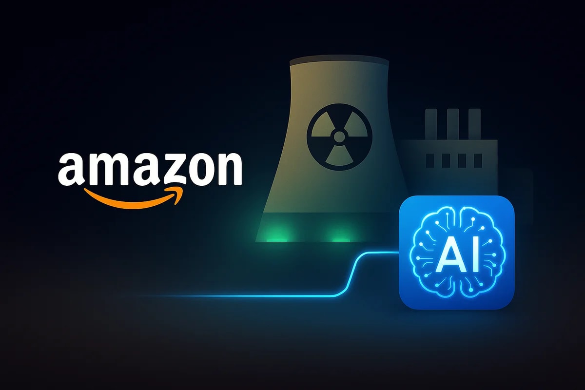 Ilustración de Amazon utilizando energía nuclear para alimentar sistemas de inteligencia artificial