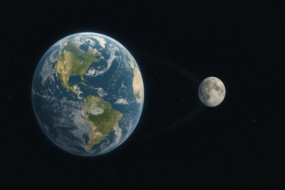 La Tierra y la Luna vistas desde el espacio