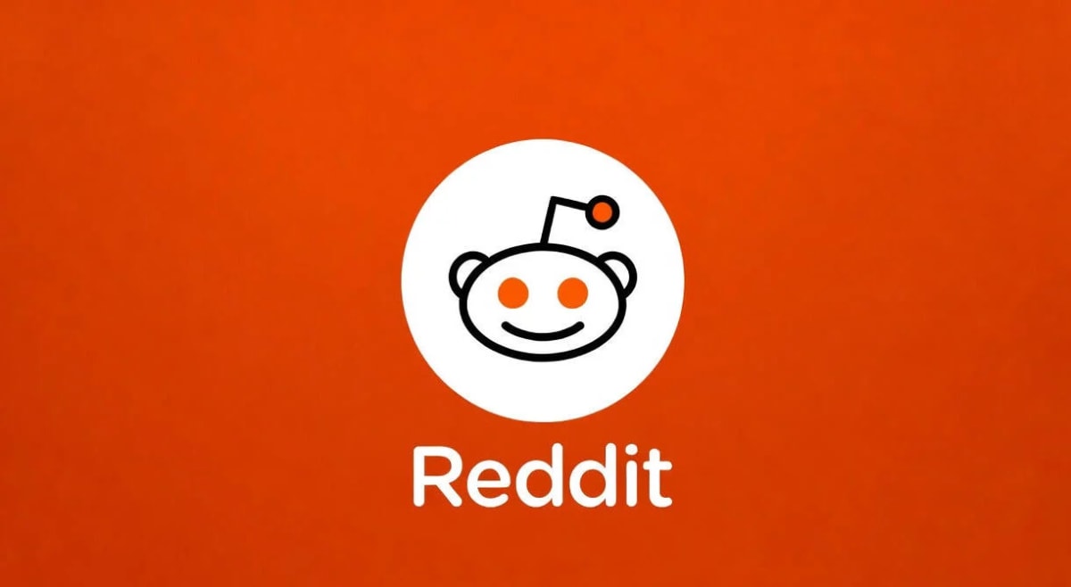 Logo de Reddit sobre un fondo naranja sólido
