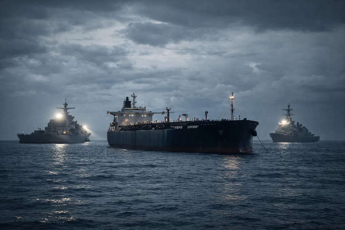 Petrolero detenido en el mar Caribe escoltado por buques militares estadounidenses