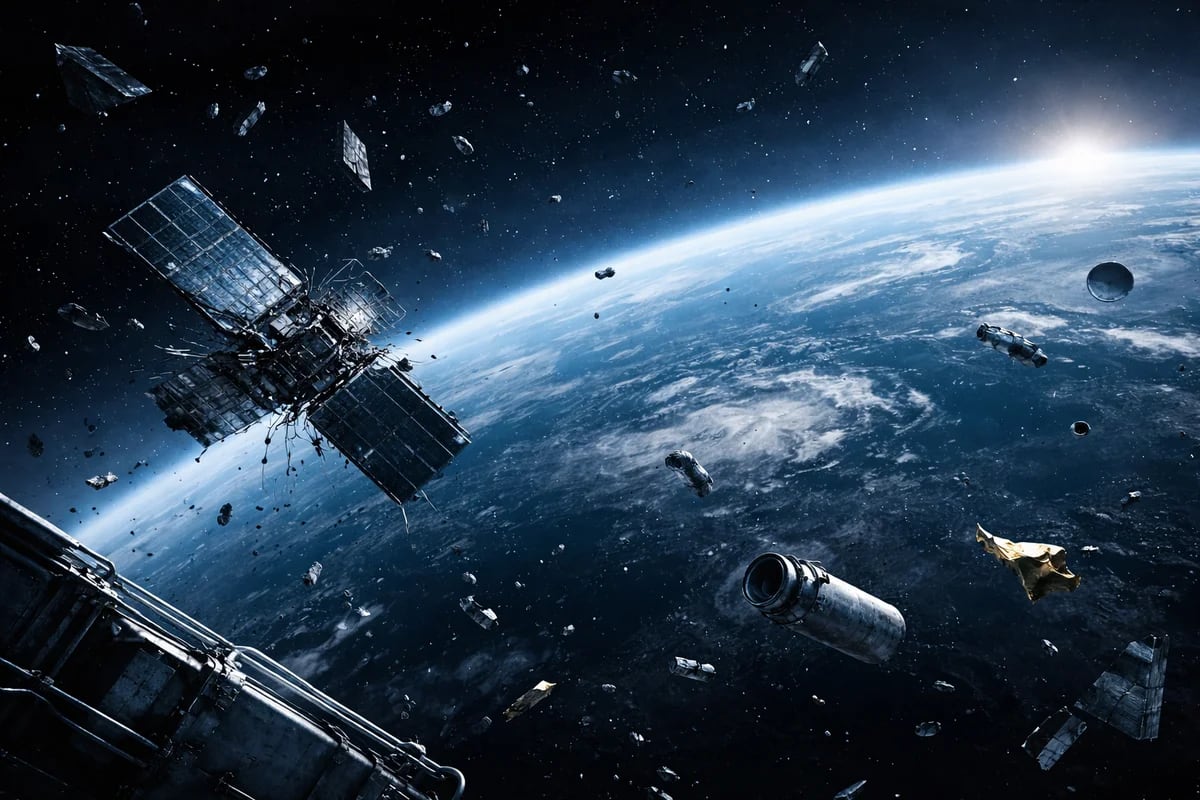 Basura espacial orbitando la Tierra