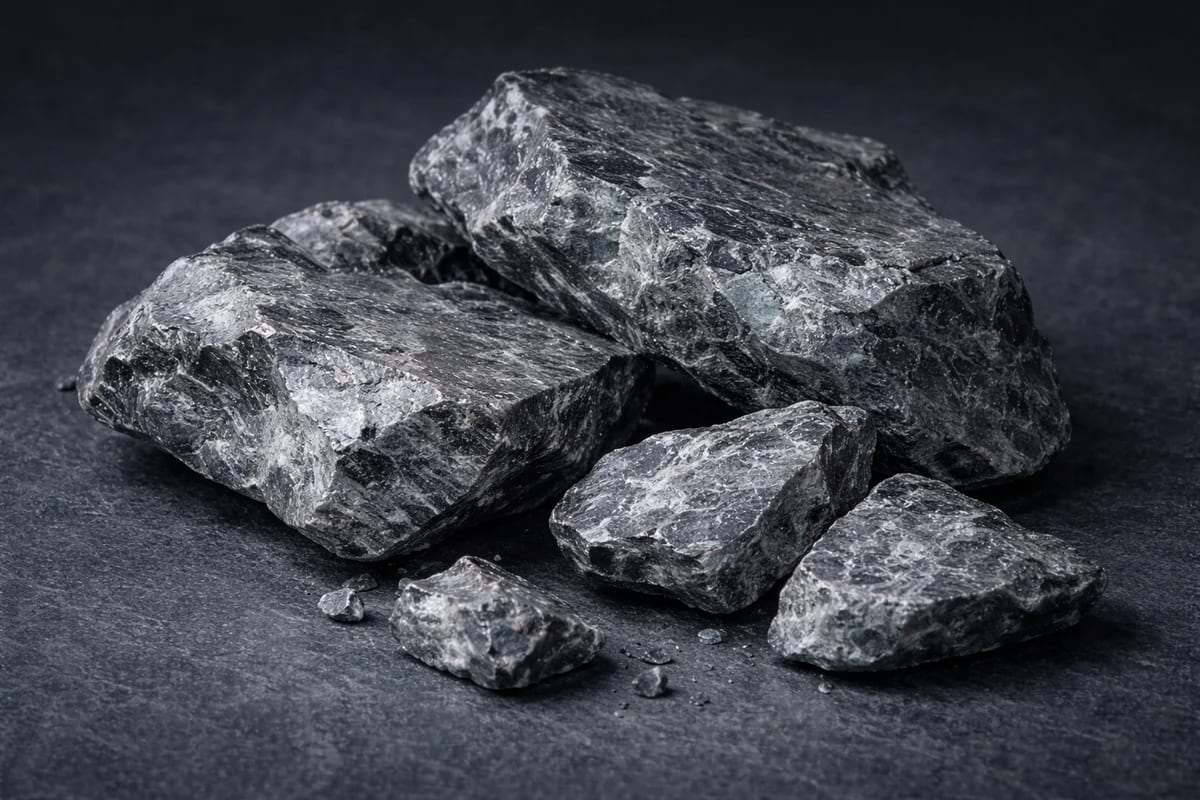 Fragmentos de litio en bruto