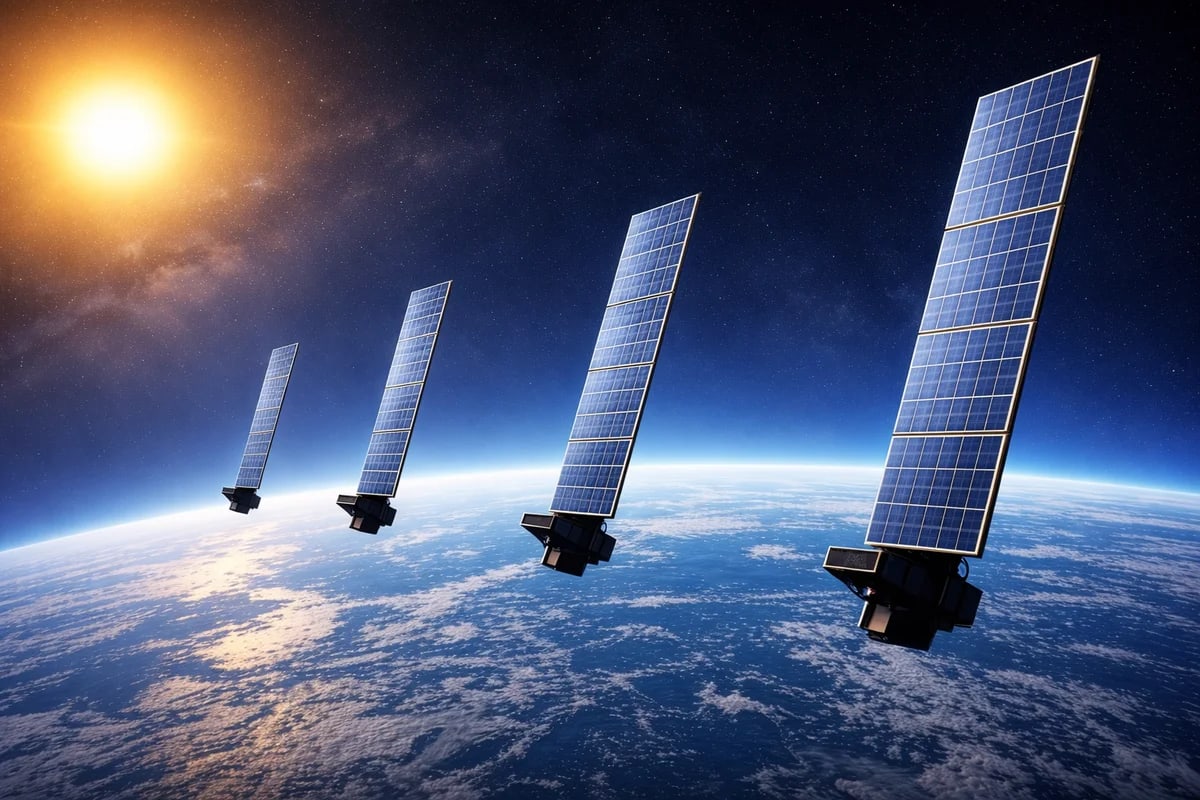 Satélites Starlink en órbita terrestre