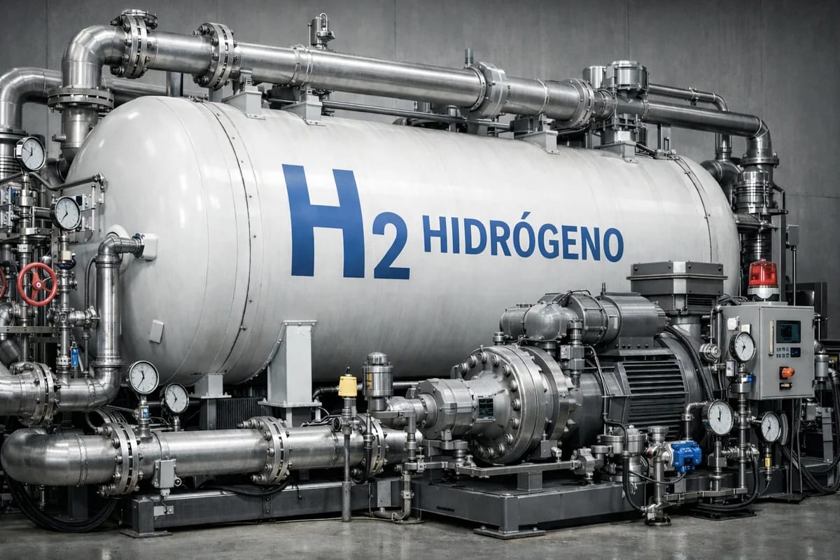 Tanque industrial de hidrógeno