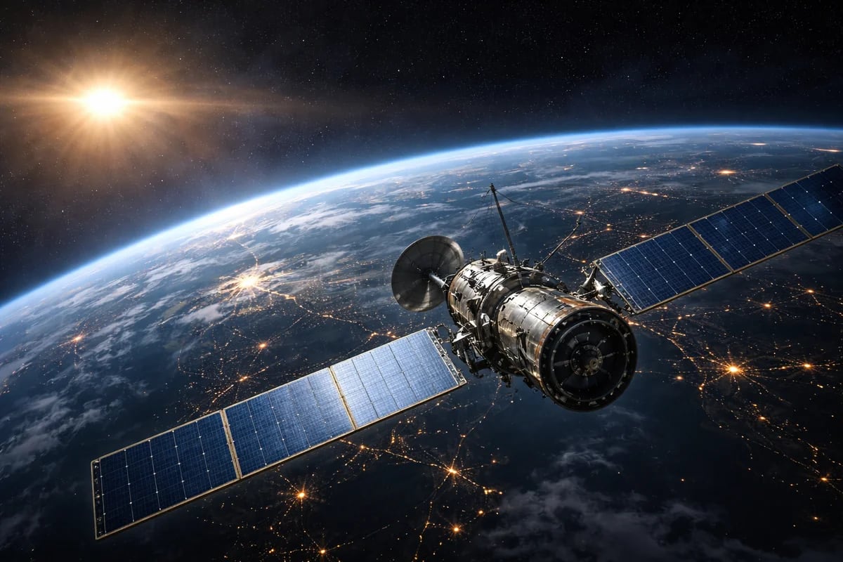 Satélite en órbita baja sobre la Tierra