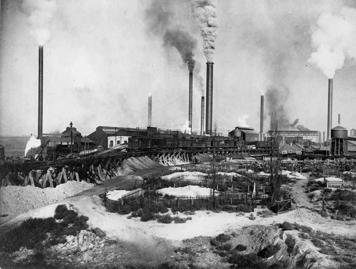 Planta industrial de US Mining and Smelting Co. en Midvale, Utah, a comienzos del siglo XX