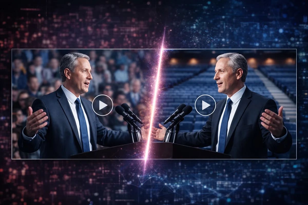 Comparación visual entre video real y video generado por IA