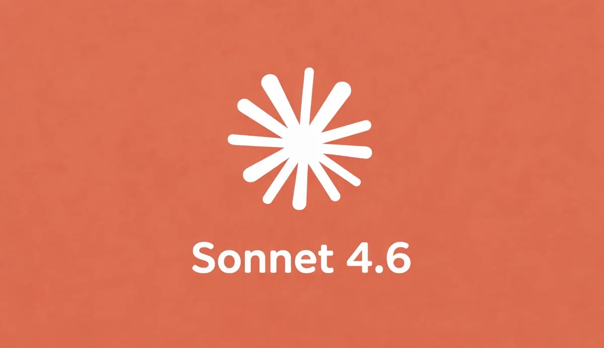 Logo de Claude en blanco sobre fondo naranja con el texto “Sonnet 4.6”