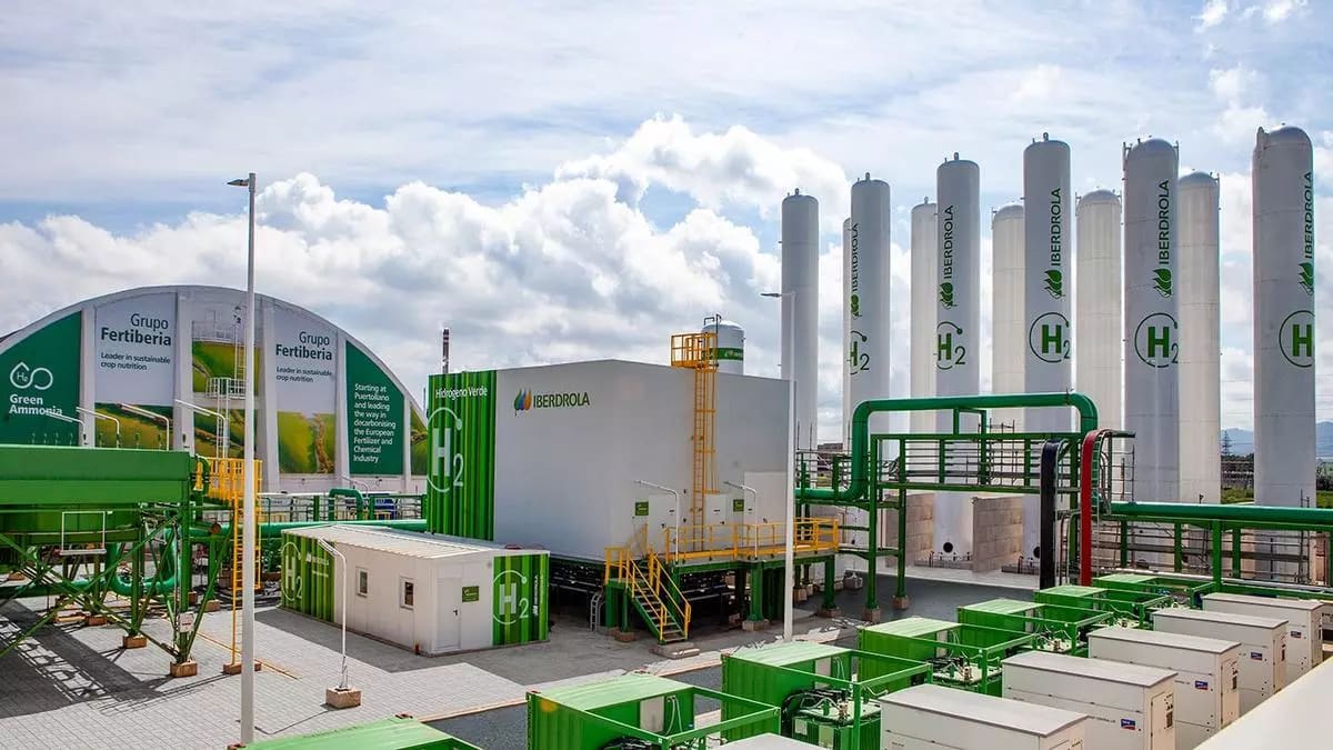 Planta industrial de hidrógeno verde en España.