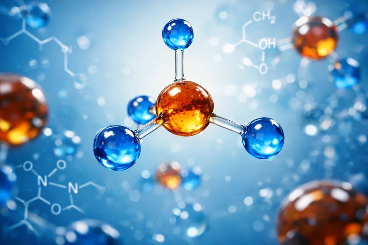 Modelo de molécula con átomos conectados