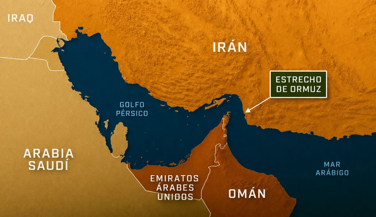 Mapa del estrecho de Ormuz