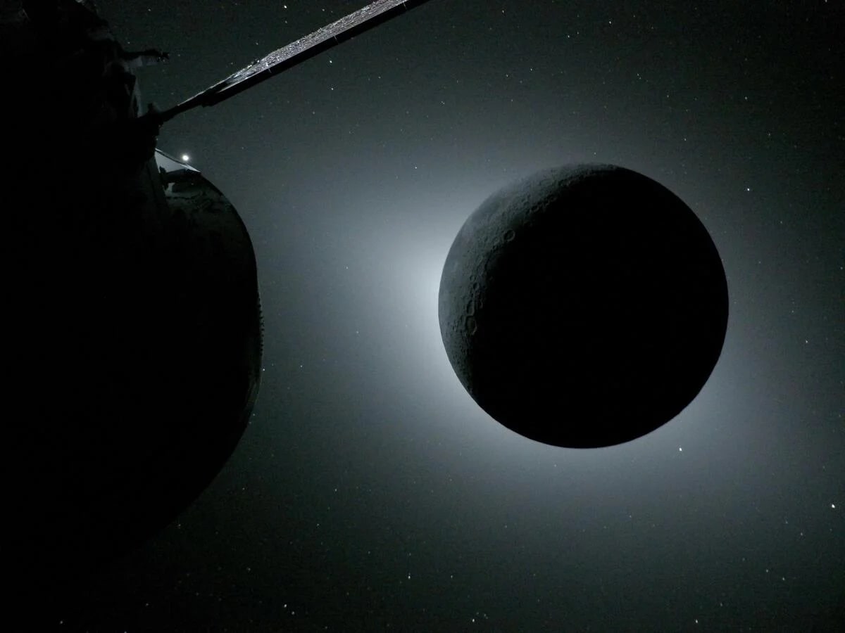 La Tierra vista desde la nave espacial Orión durante la misión Artemis II