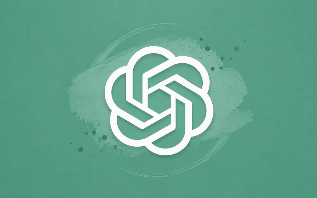 Logo de ChatGPT con fondo verde y pinceladas artísticas minimalistas
