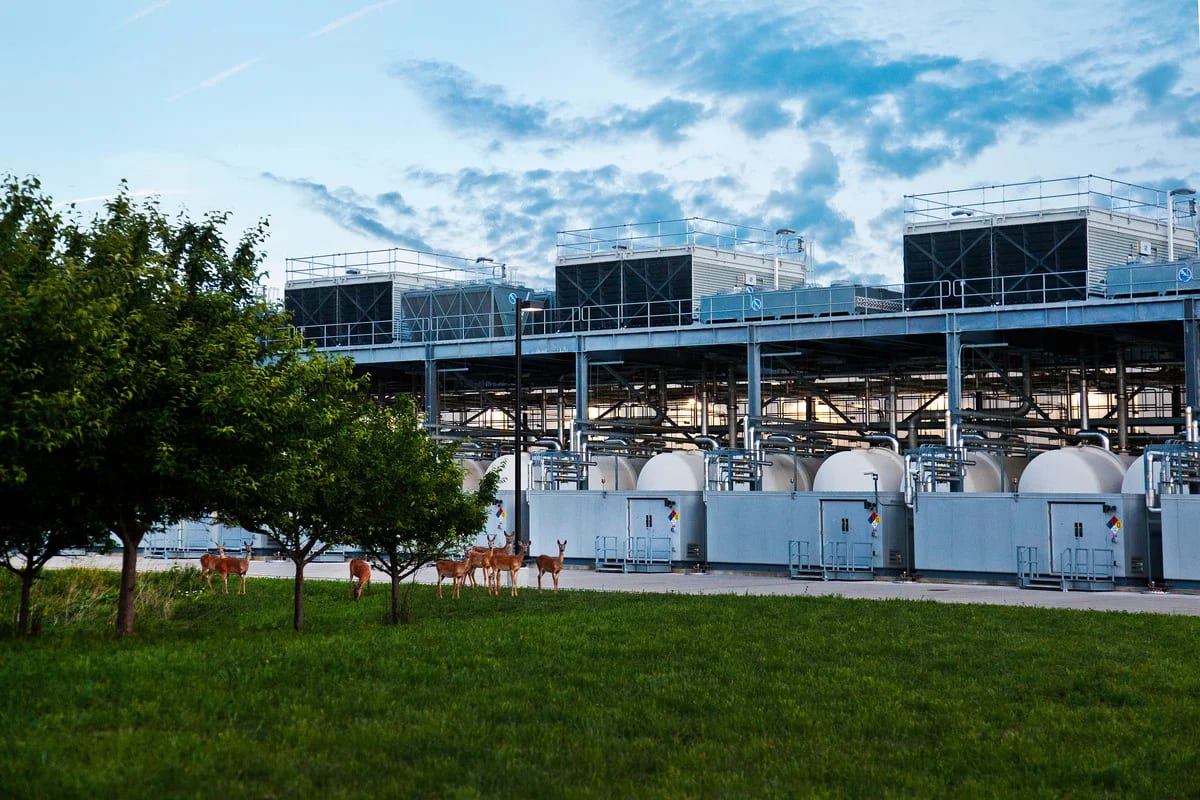 Zona natural junto a un centro de datos en Council Bluffs, Iowa