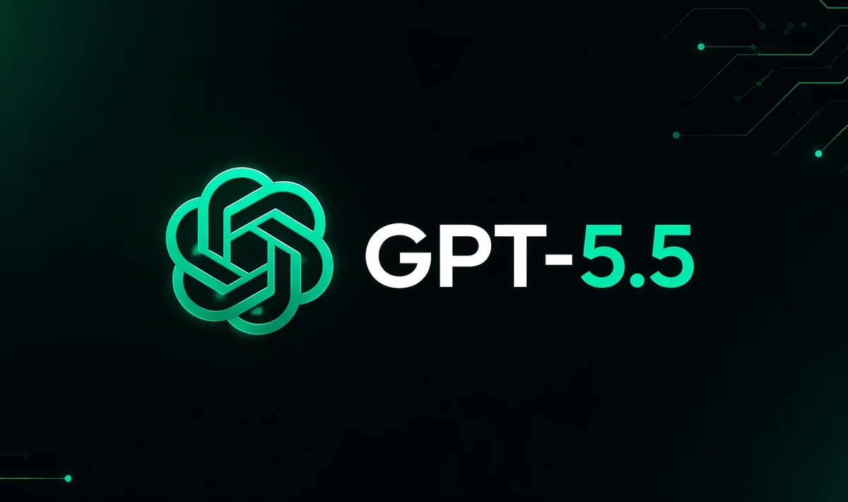 GPT-5.5 con logo verde sobre fondo oscuro tecnológico