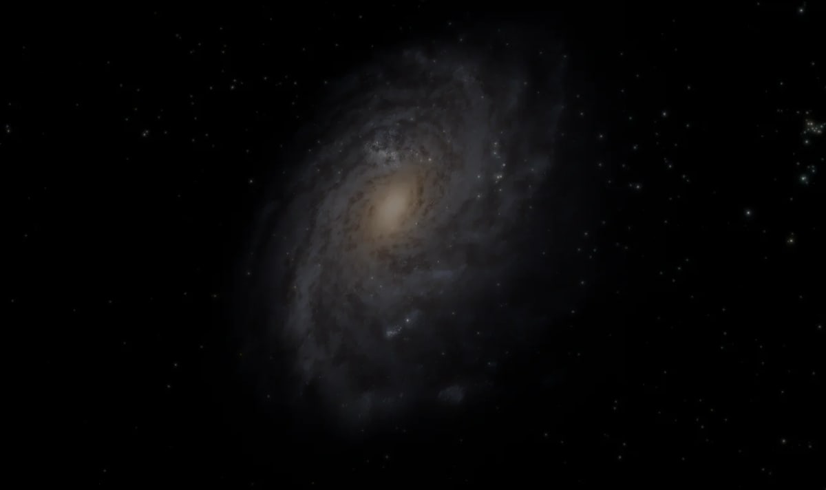 Vista de la Vía Láctea con su núcleo brillante y brazos espirales en el espacio