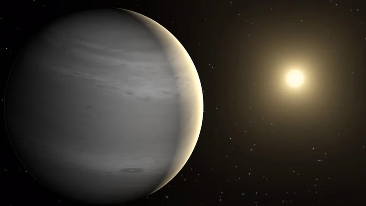 Planeta gigante gaseoso orbitando una estrella distante