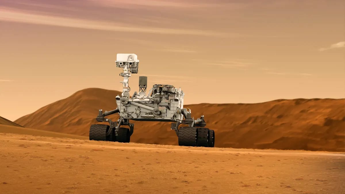 Rover explorando la superficie de Marte