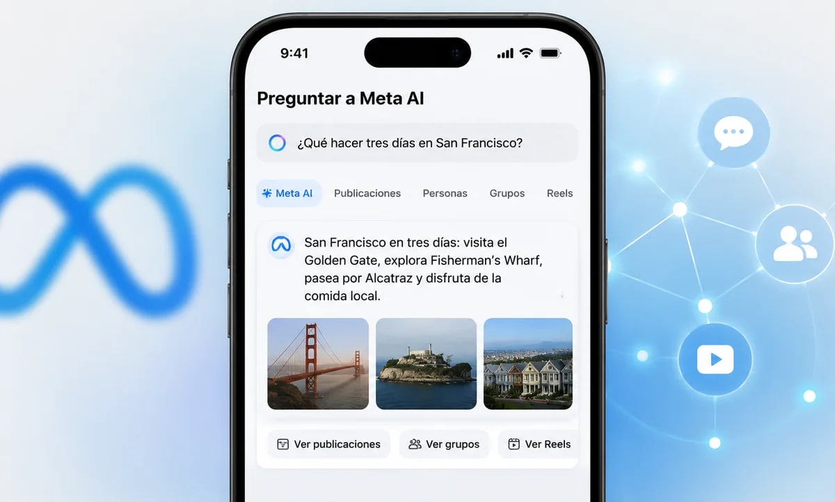 Teléfono con buscador de Meta AI en español