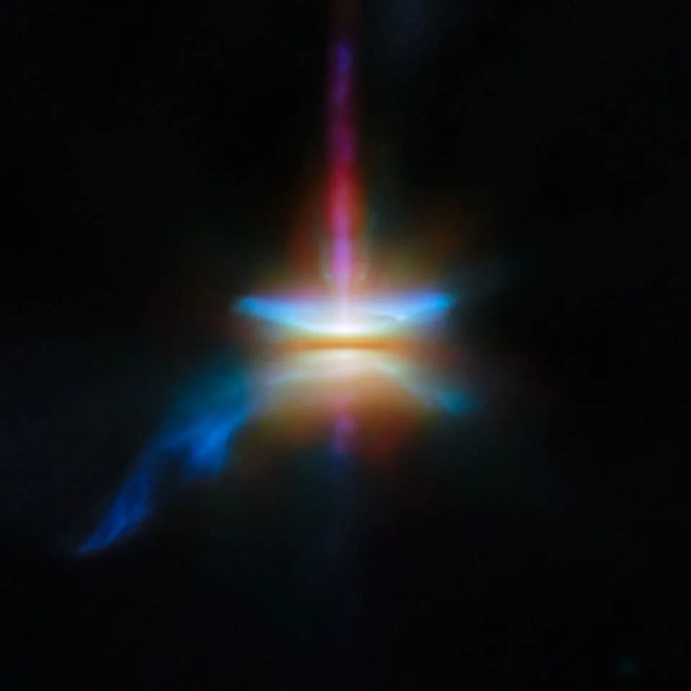 Imagen del disco protoplanetario HH 30 capturada por el telescopio espacial James Webb, mostrando detalles de la evolución del polvo y la formación de planetas.