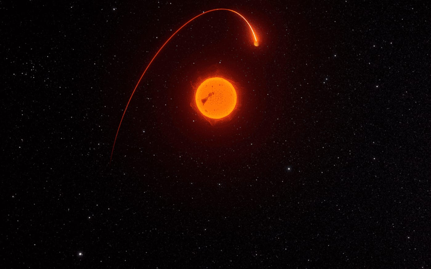 Ilustración de Gaia-4b, un exoplaneta masivo detectado por el telescopio espacial Gaia a través del método de astrometría.