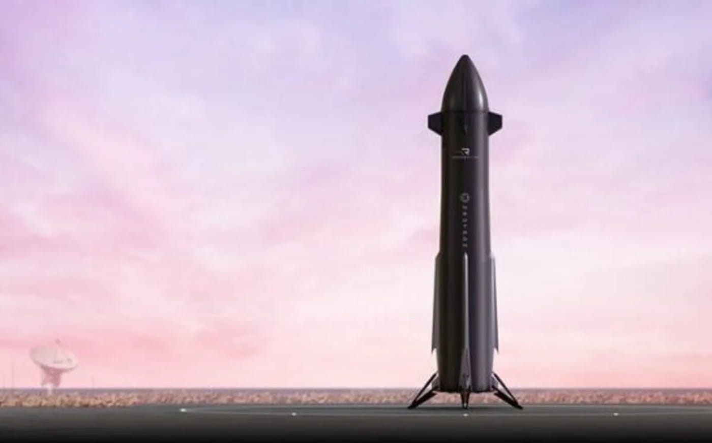 Cohete Neutron de Rocket Lab en posición vertical sobre la plataforma de lanzamiento