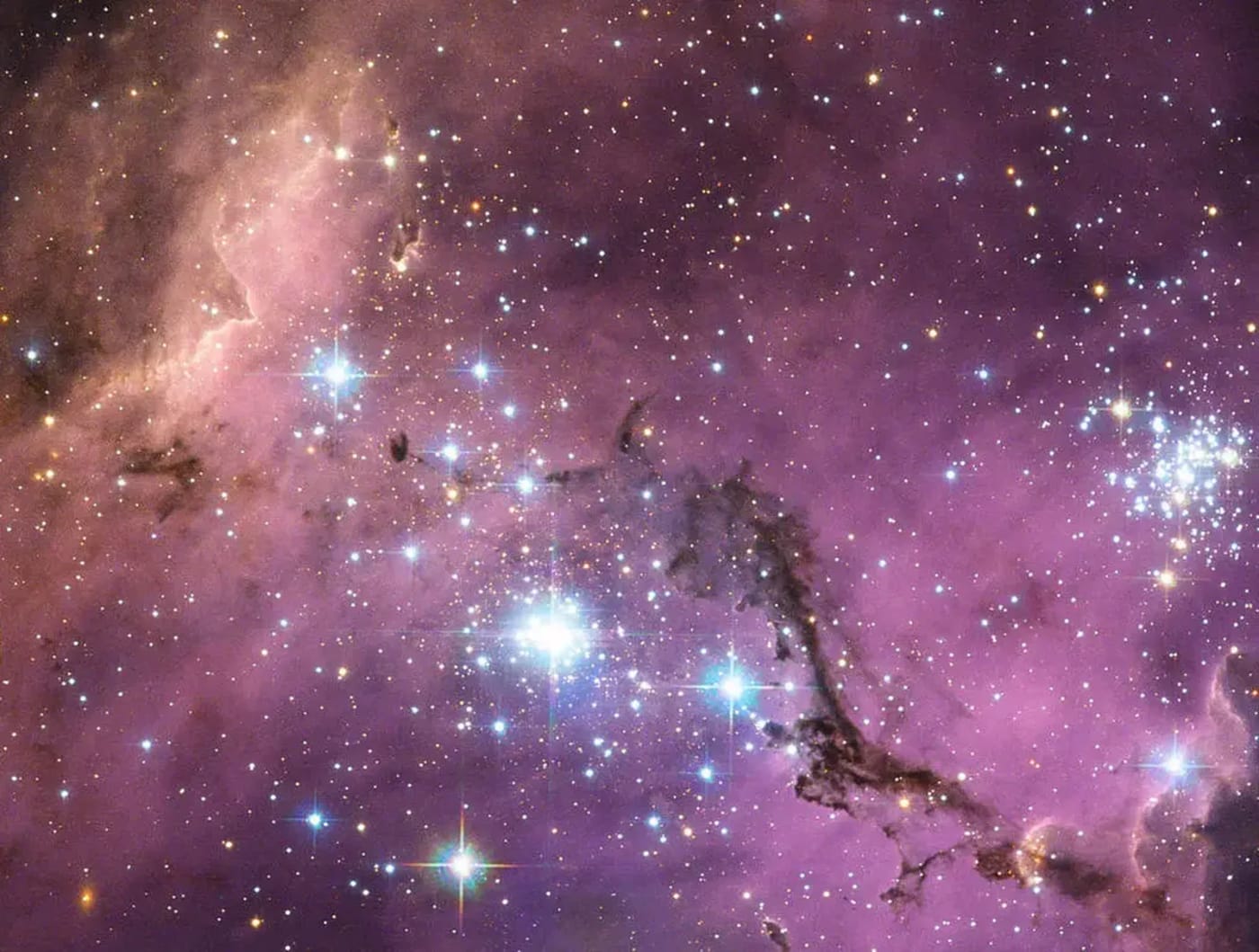 Vista detallada de la Gran Nube de Magallanes, una galaxia enana cerca de la Vía Láctea, capturada por el Telescopio Espacial Hubble