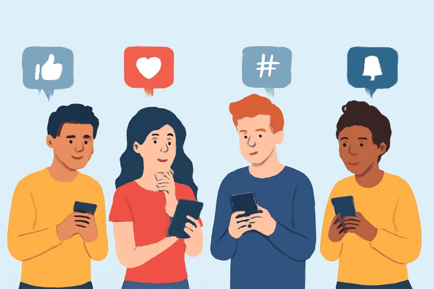 Interacciones entre perfiles de usuarios en redes sociales