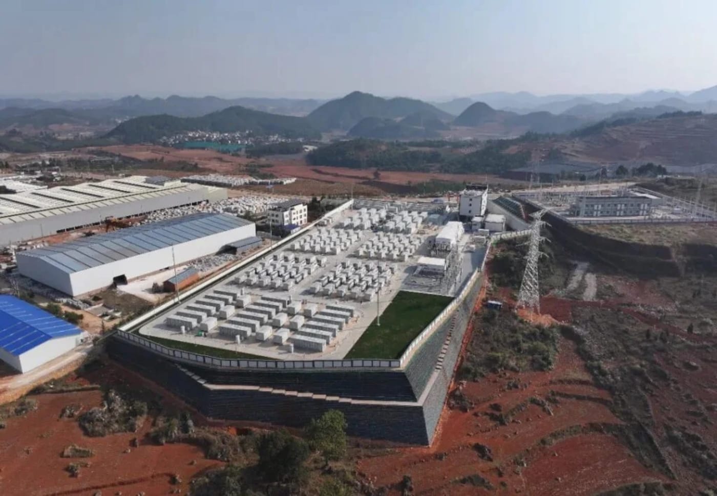 Vista aérea de la estación Baochi en Yunnan