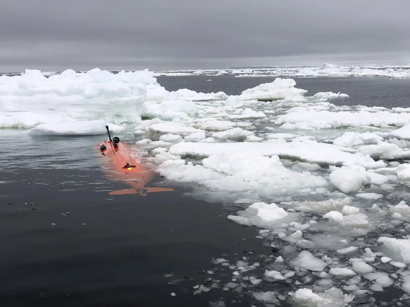 Vehículo submarino Ran utilizado en investigaciones sobre el glaciar Thwaites en la Antártida