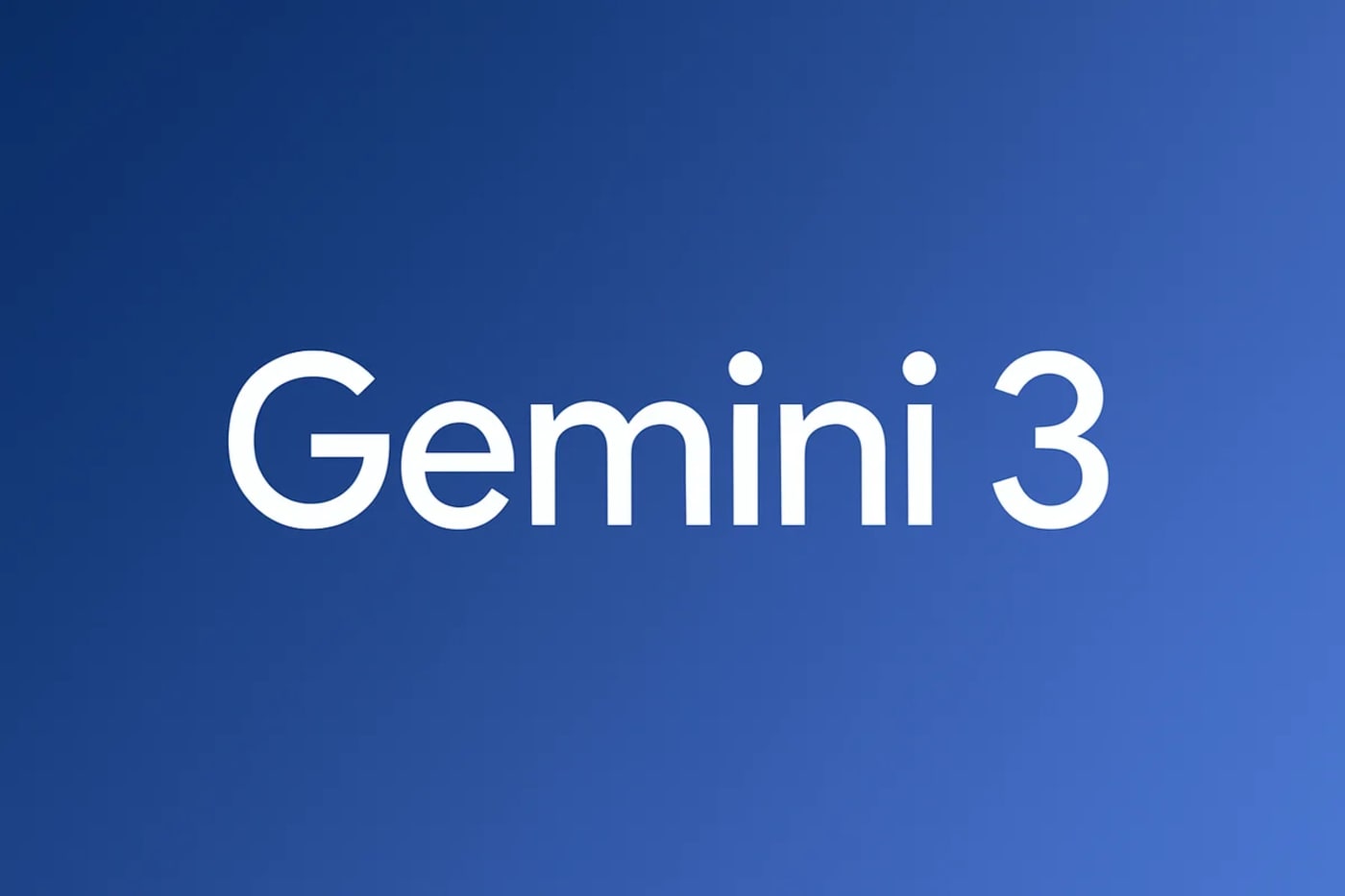 Texto Gemini 3 sobre fondo azul degradado