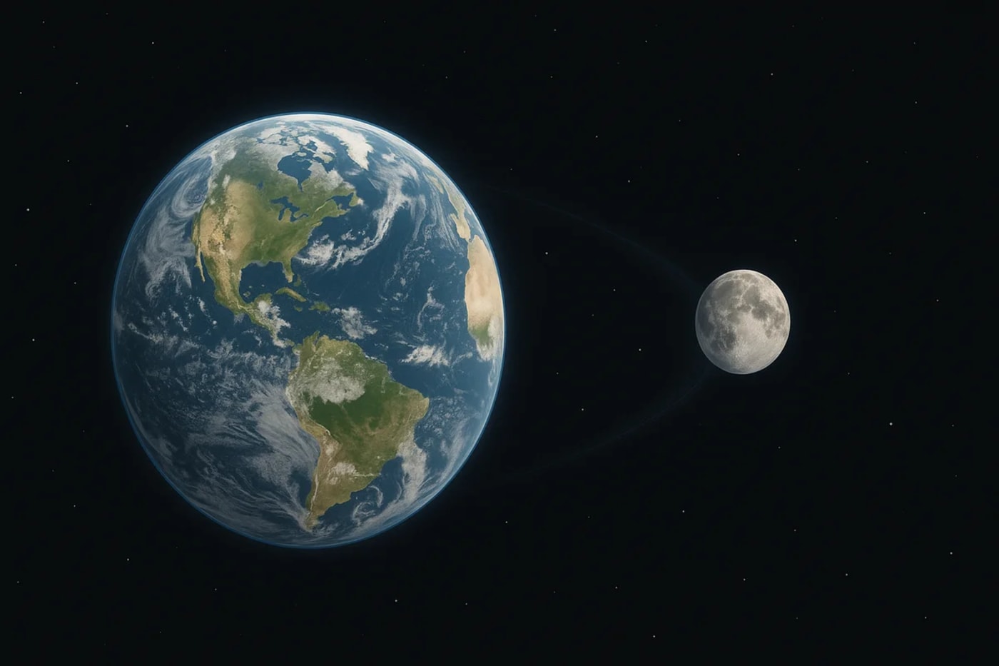 La Tierra y la Luna vistas desde el espacio