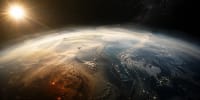 Tierra cubierta por aerosoles para bloquear el Sol