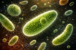 Microorganismos vistos al microscopio en entorno acuático